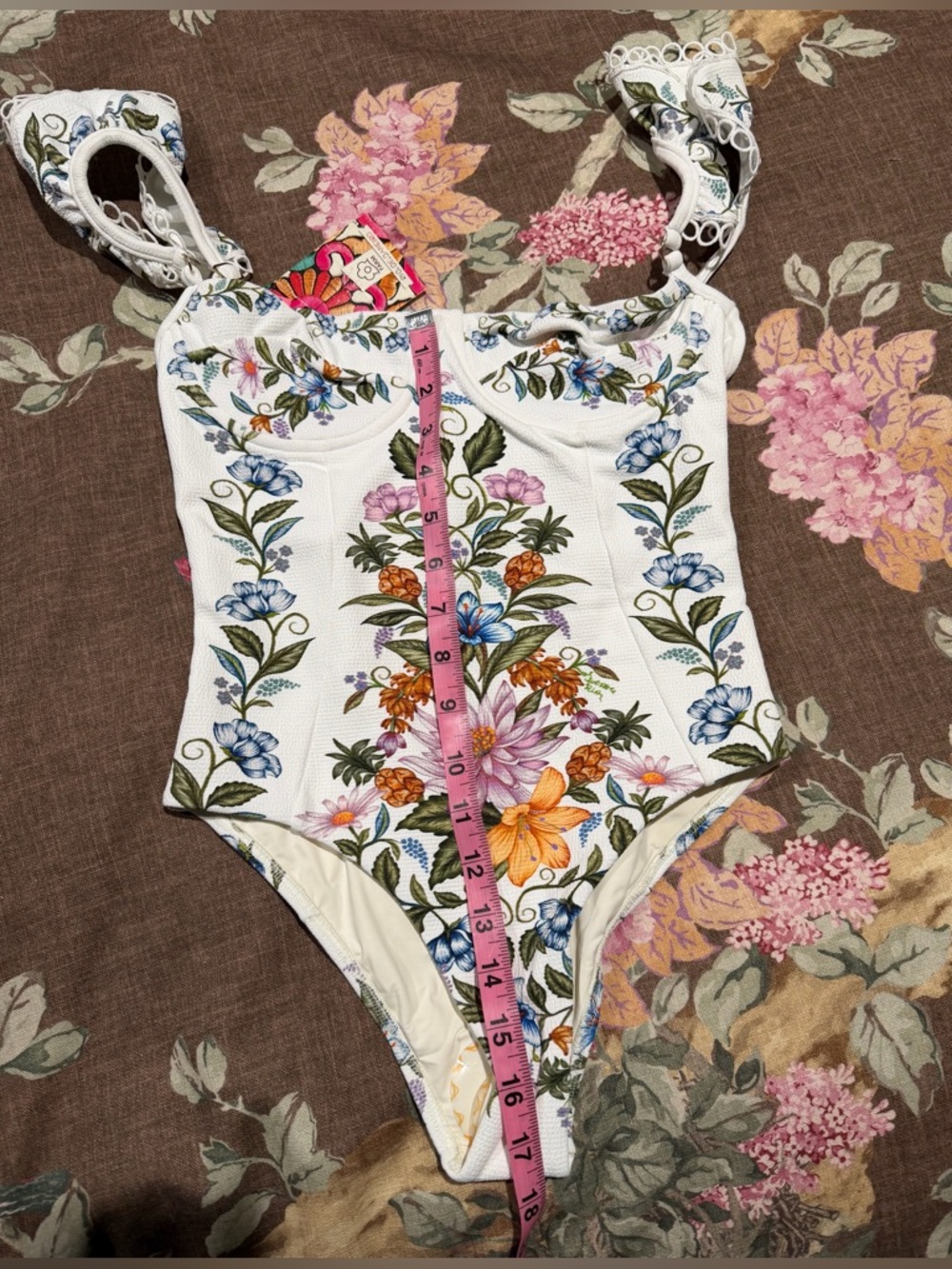 FARM Rio Sweet Bloom Bouquet Swimsuit in Off-white - Picture 6 of 7